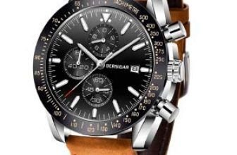 BERSIGAR Reloj cronógrafo para Hombre Movimiento de Cuarzo Fashion